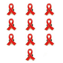Fight Against Aids HIV Awareness Metal Lapel Pins Hard Enamel Red Ribbon Lapel Pins